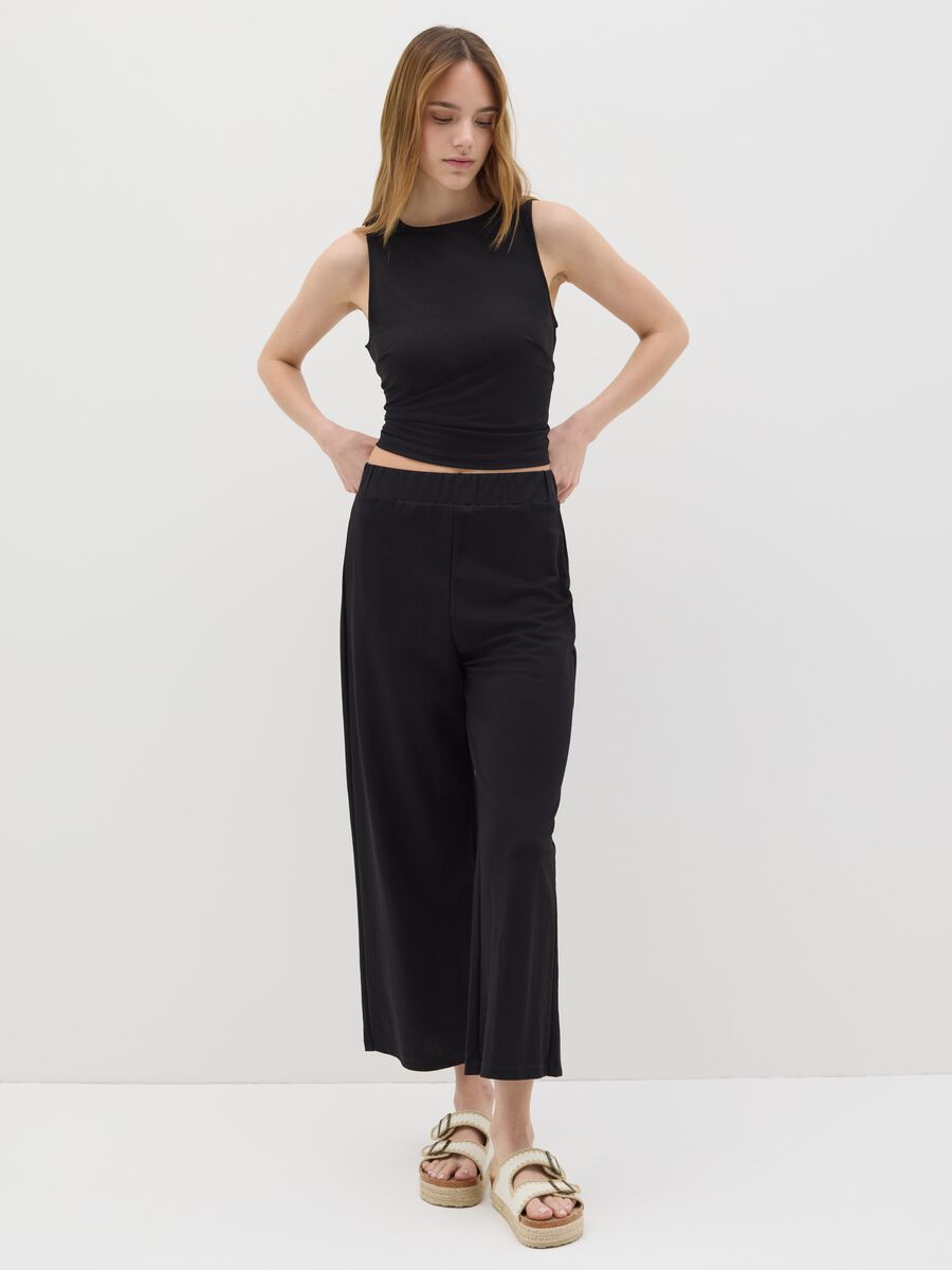 Women’s cropped vest top in viscose blend with regular fit._1