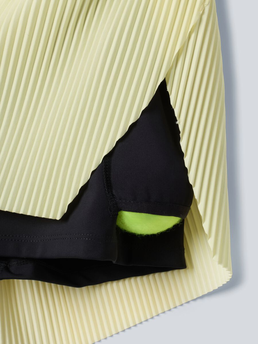 Shorts plissettati sportivi gialli in tessuto elasticizzato rimovibili ALTAVIA COURT_7