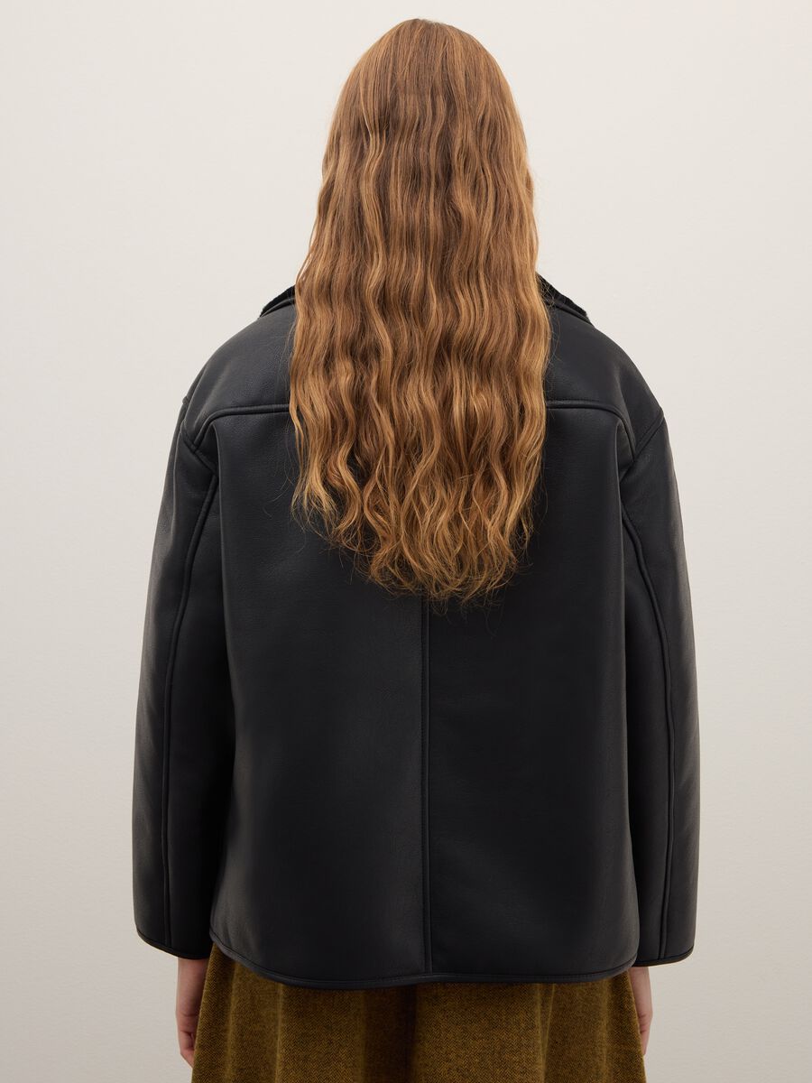 Oversized black jacket with buttons_3