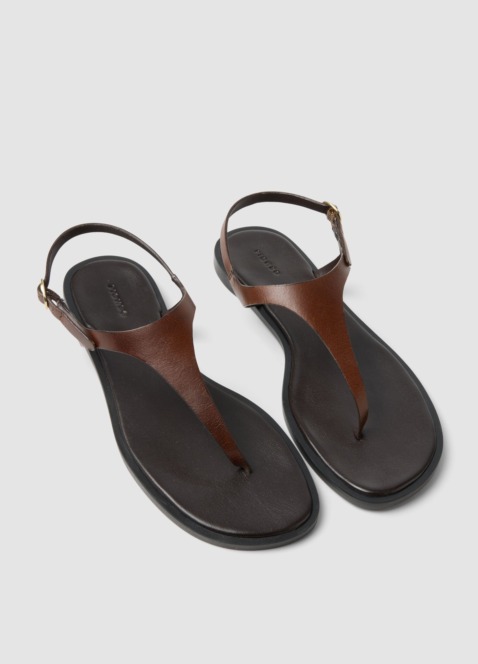 Brown genuine leather sandals