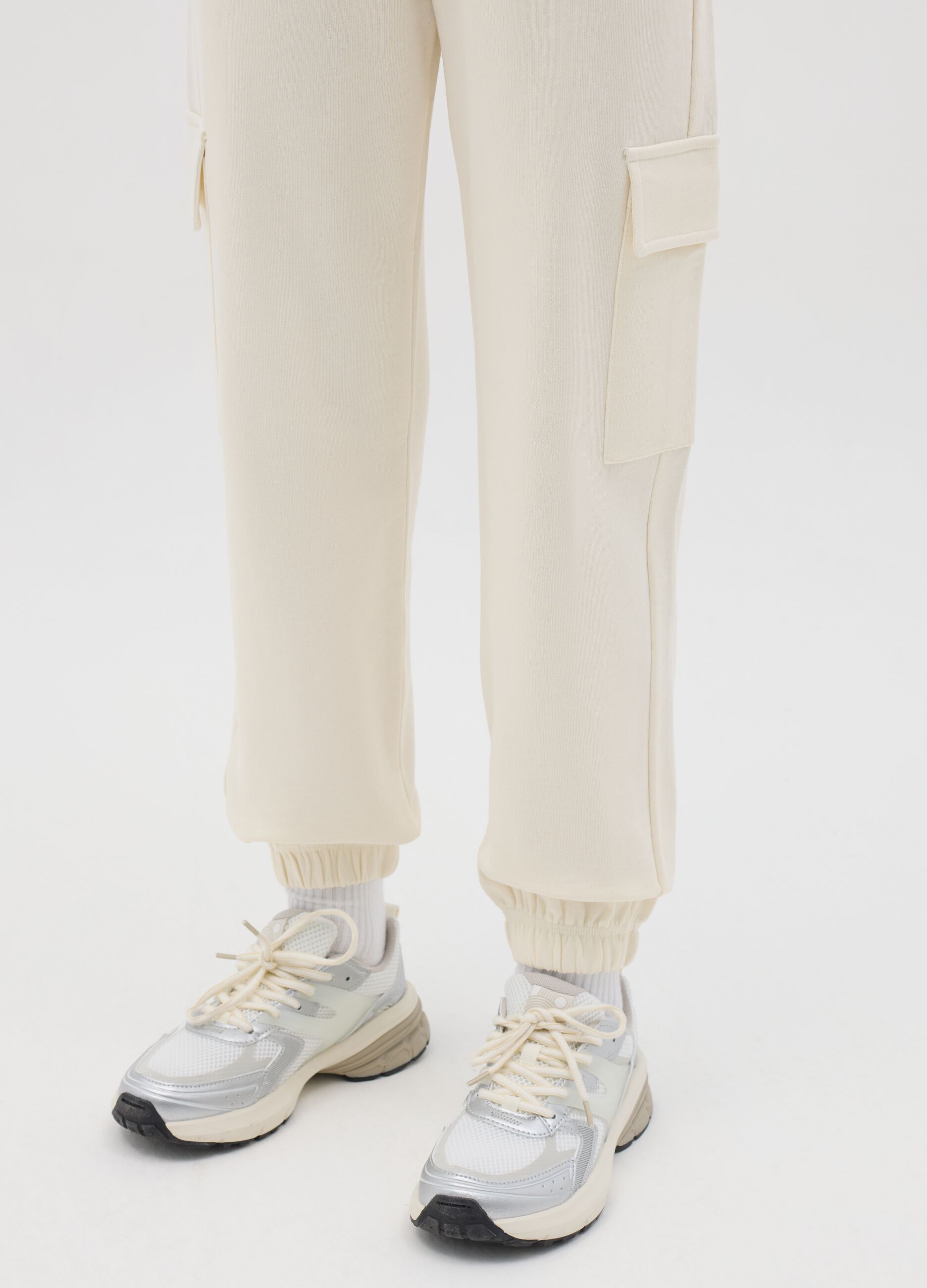 Cargo joggers with elasticated trims