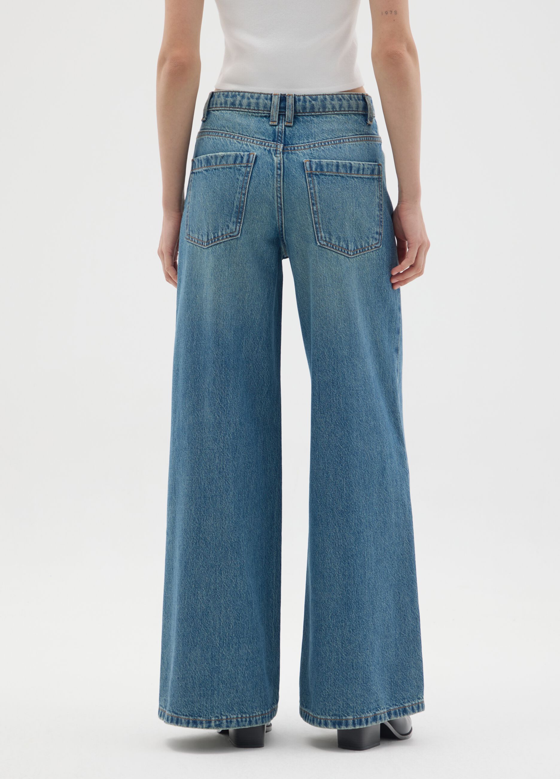 Wide Leg Denim Jeans
