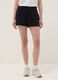 Black cotton-blend Bermuda shorts with elasticated waist_1