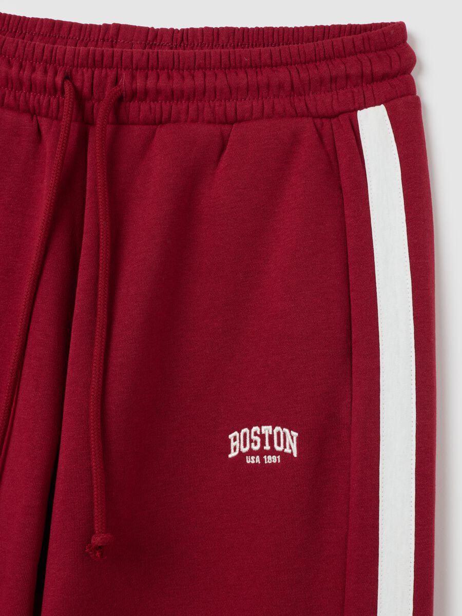 Red Wide-Leg Cotton Blend Trousers_5