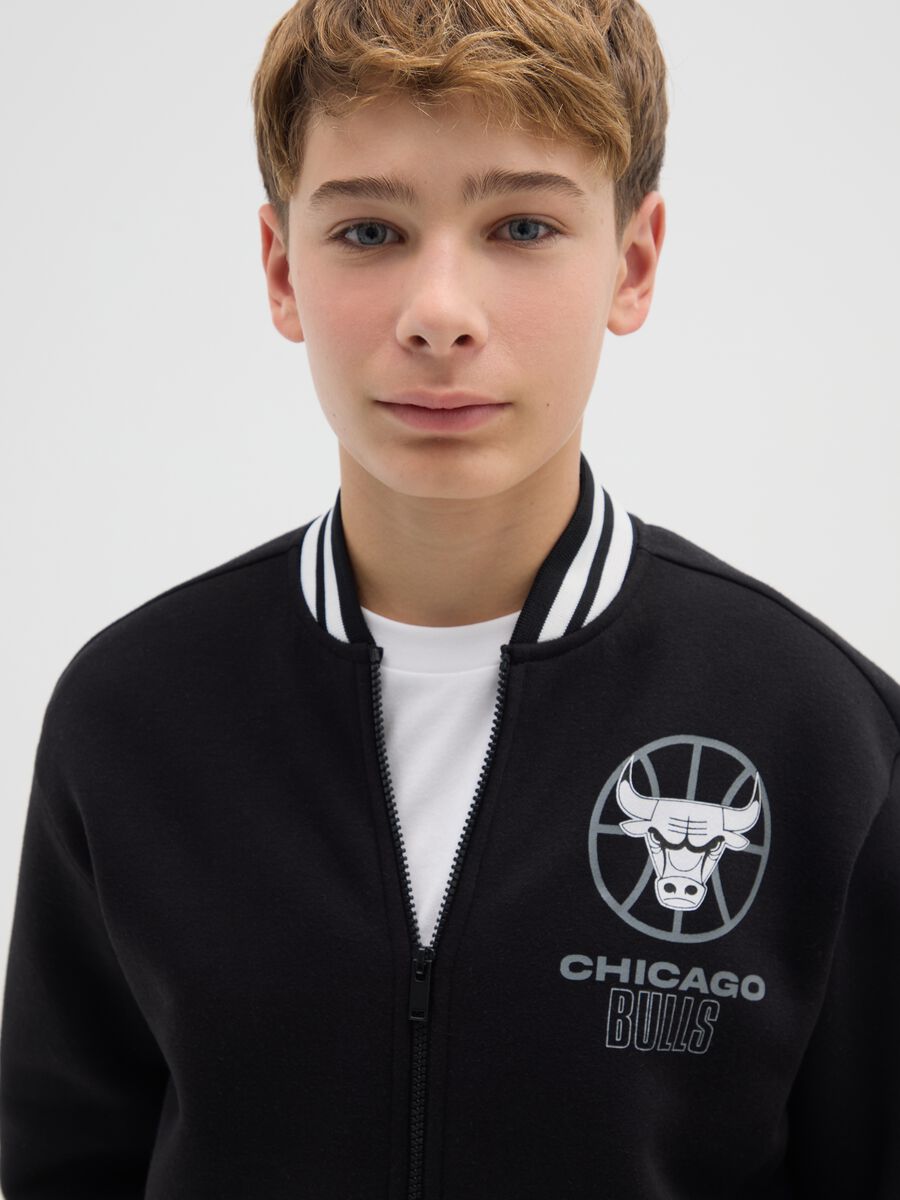 Boys' black cotton blend sweatshirt regular fit Chicago Bulls_2