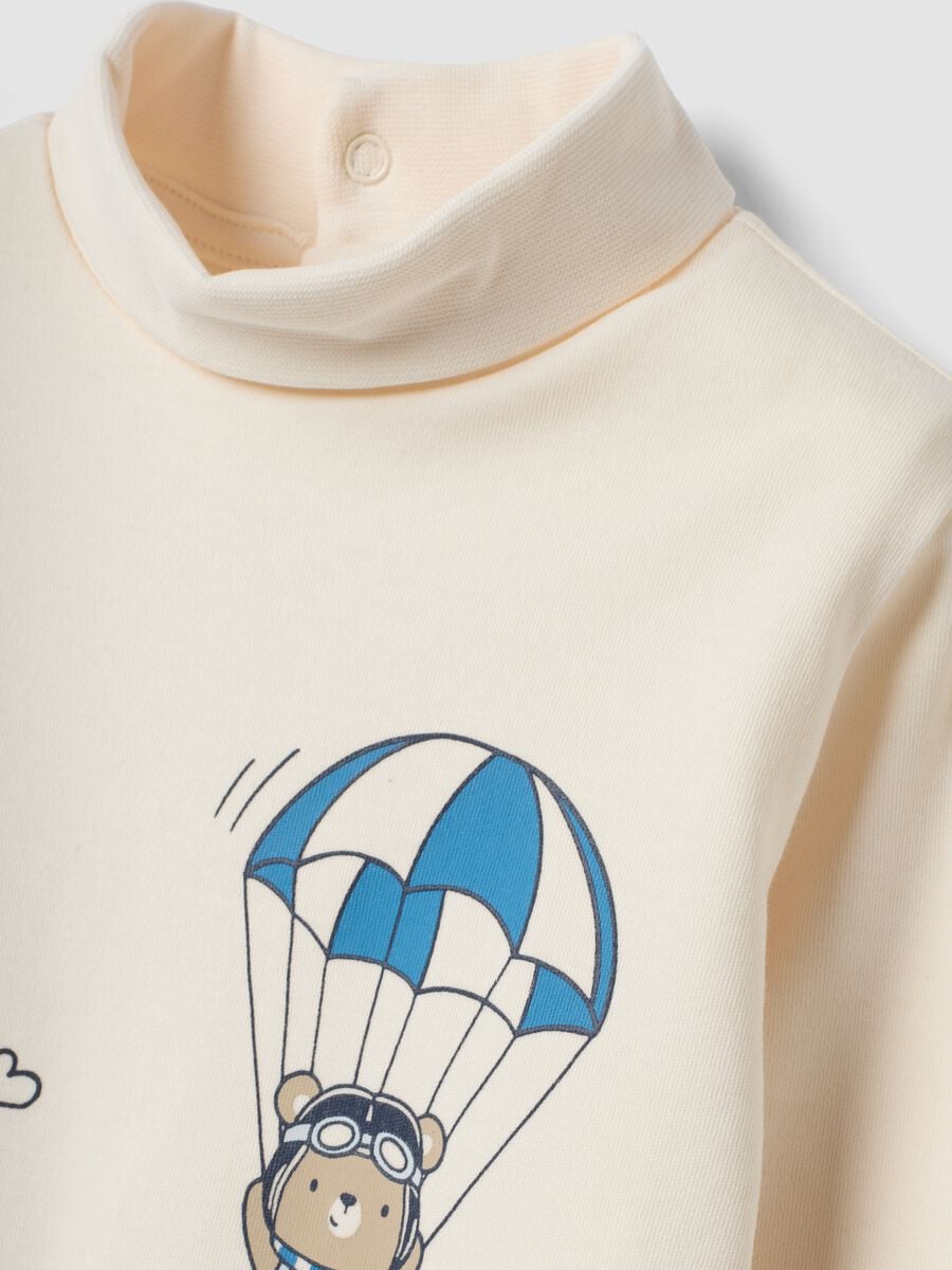 Beige organic cotton roll-neck top_2
