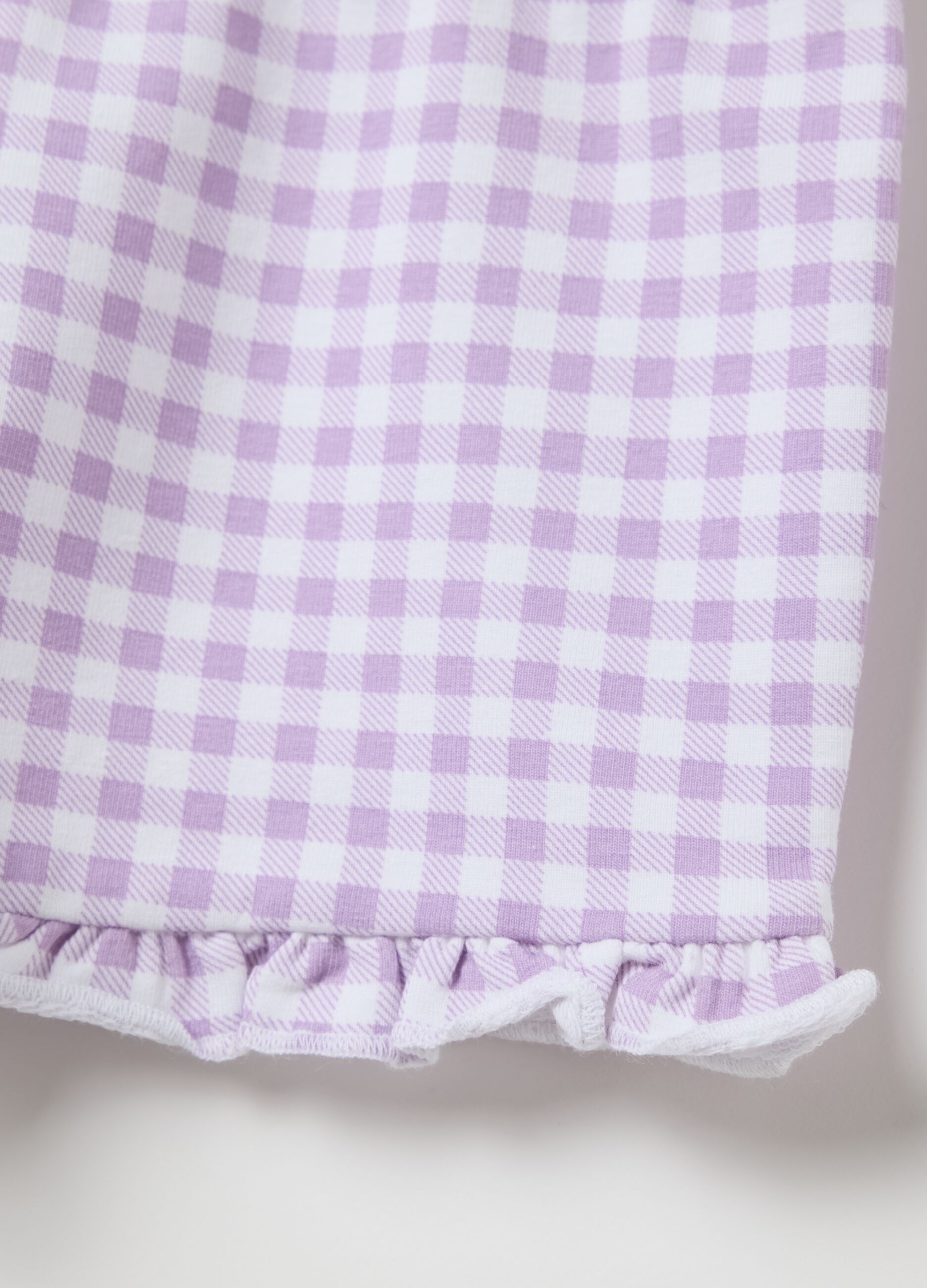 Lilac check-style shorts for girls