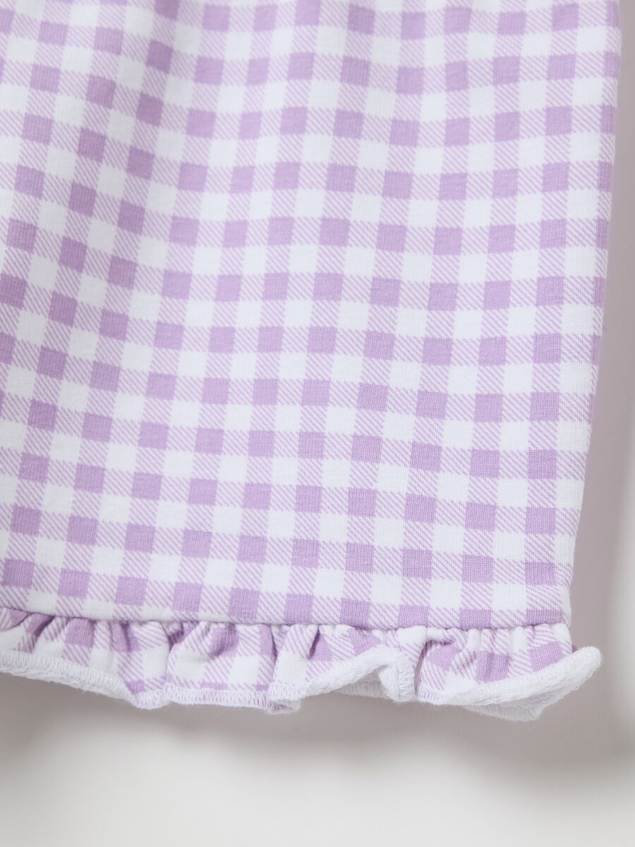 Lilac check-style shorts for girls_2