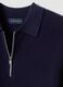 Polo blu in puro cotone con zip e collo classico_5