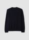Navy blue crew-neck wool-blend jumper, regular fit_2