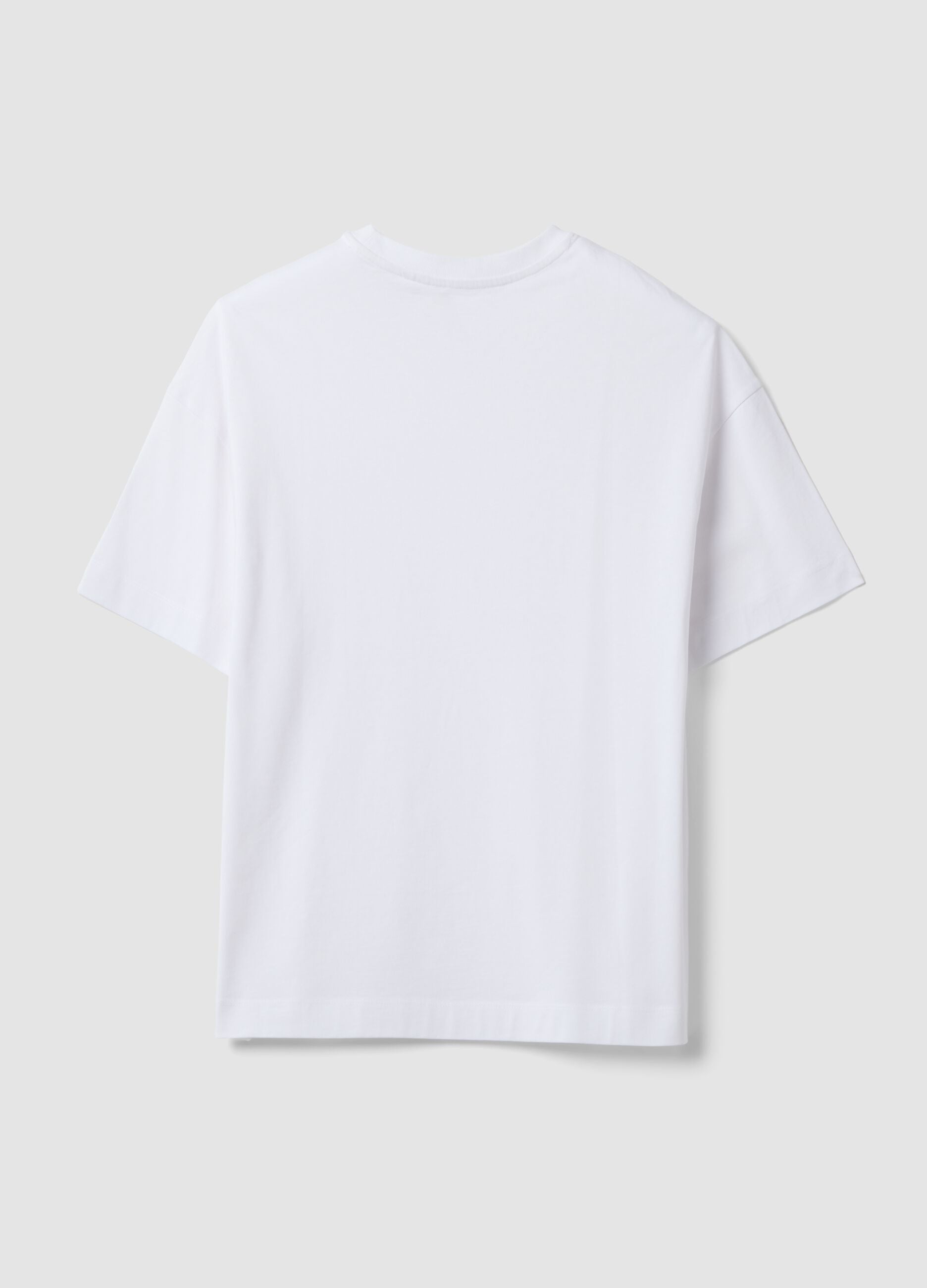 White oversized pure cotton short-sleeve T-shirt