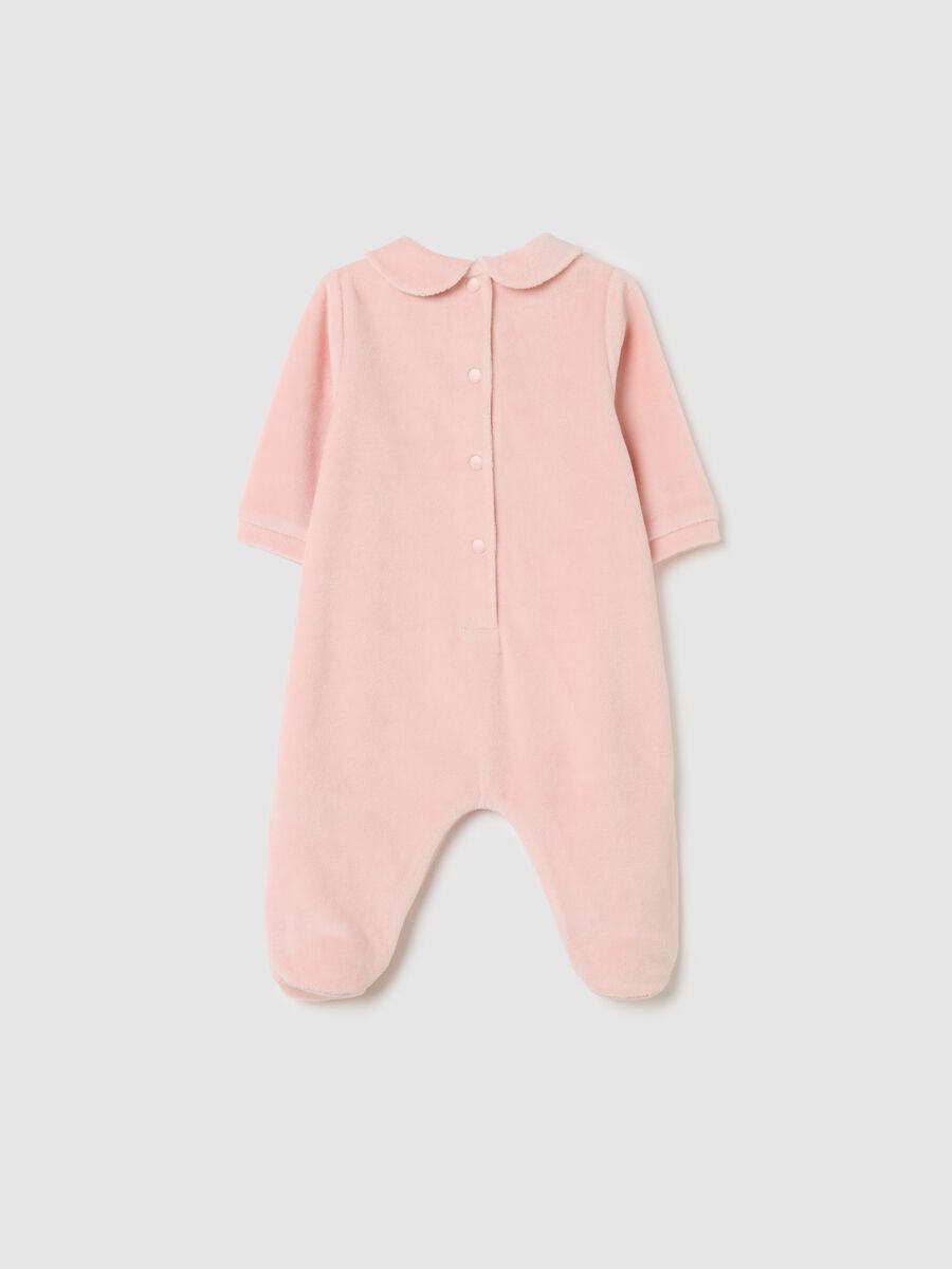 Baby girl's pink cotton blend onesie with Minnie print_1