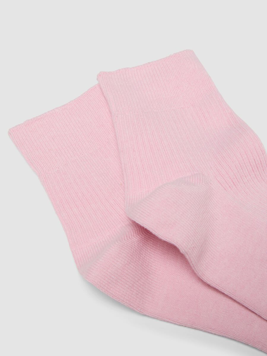 Pink ankle-length stretch cotton socks_1