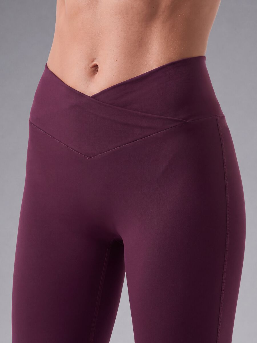 Leggings flare viola in tessuto elasticizzato ALTAVIA STUDIO_3