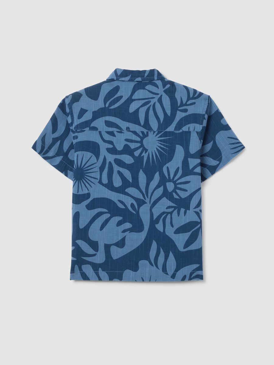 Children's blue pure cotton shirt, regular fit_1