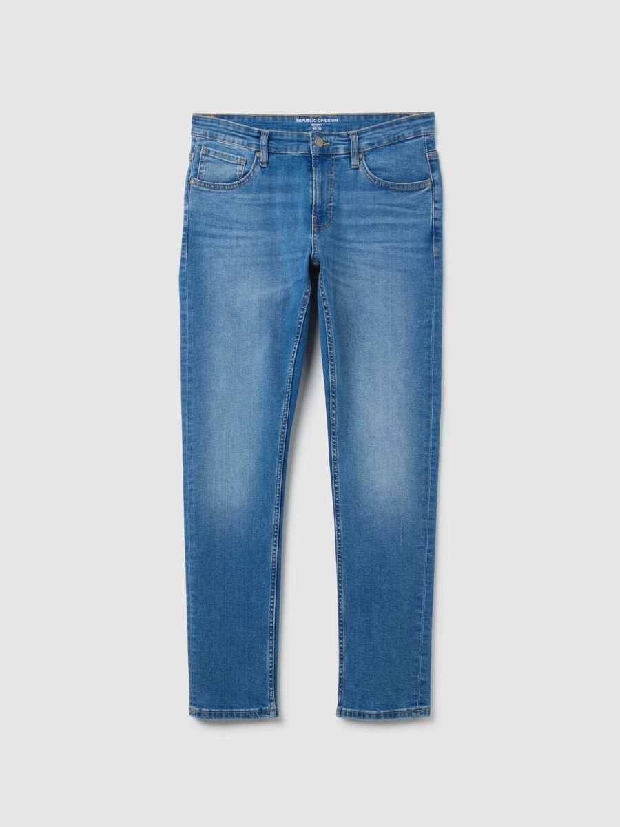 Jeans in cotone elasticizzato blu skinny fit_0