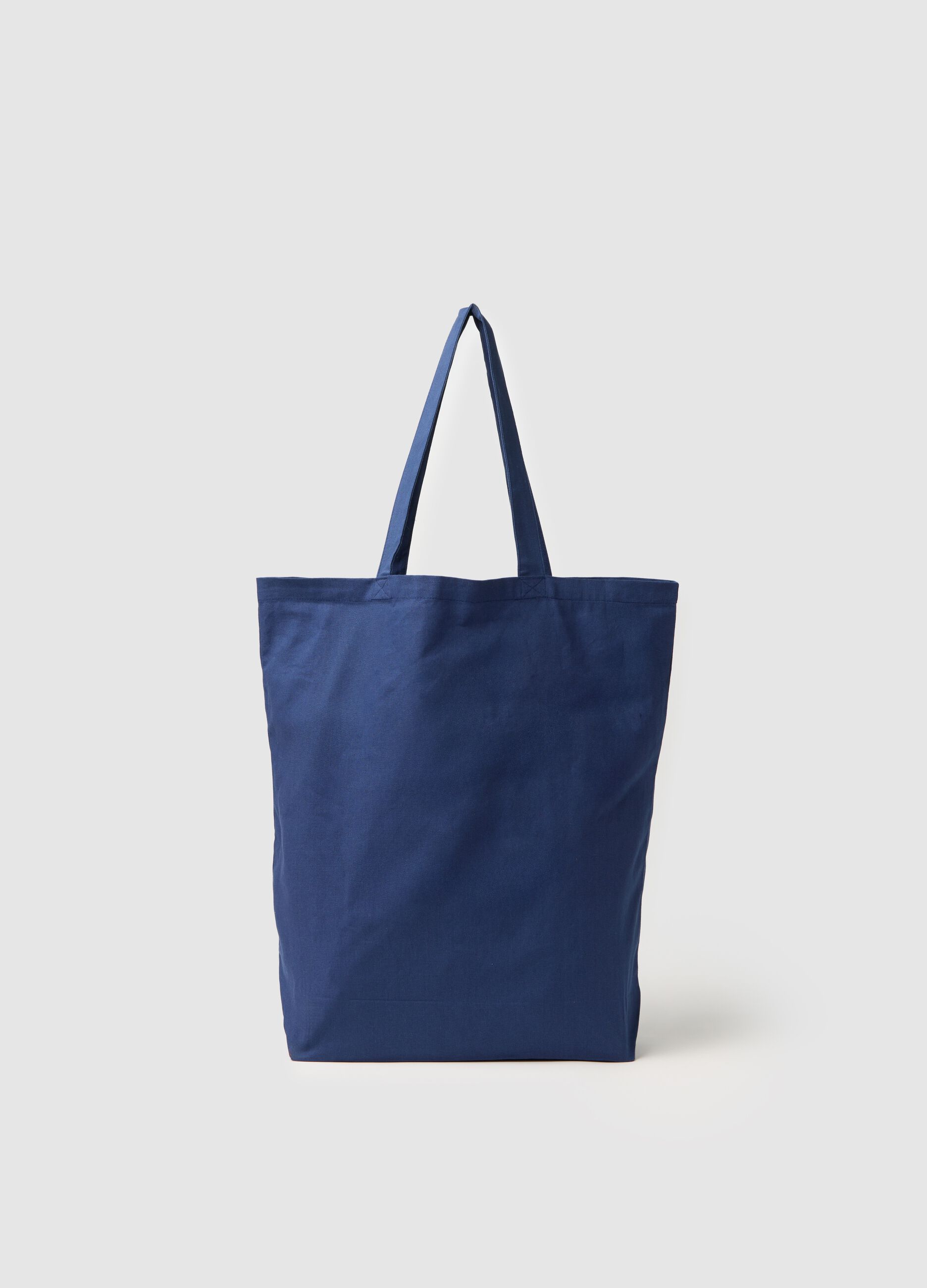 Men's Blue Pure Cotton Shopper Bag with Print