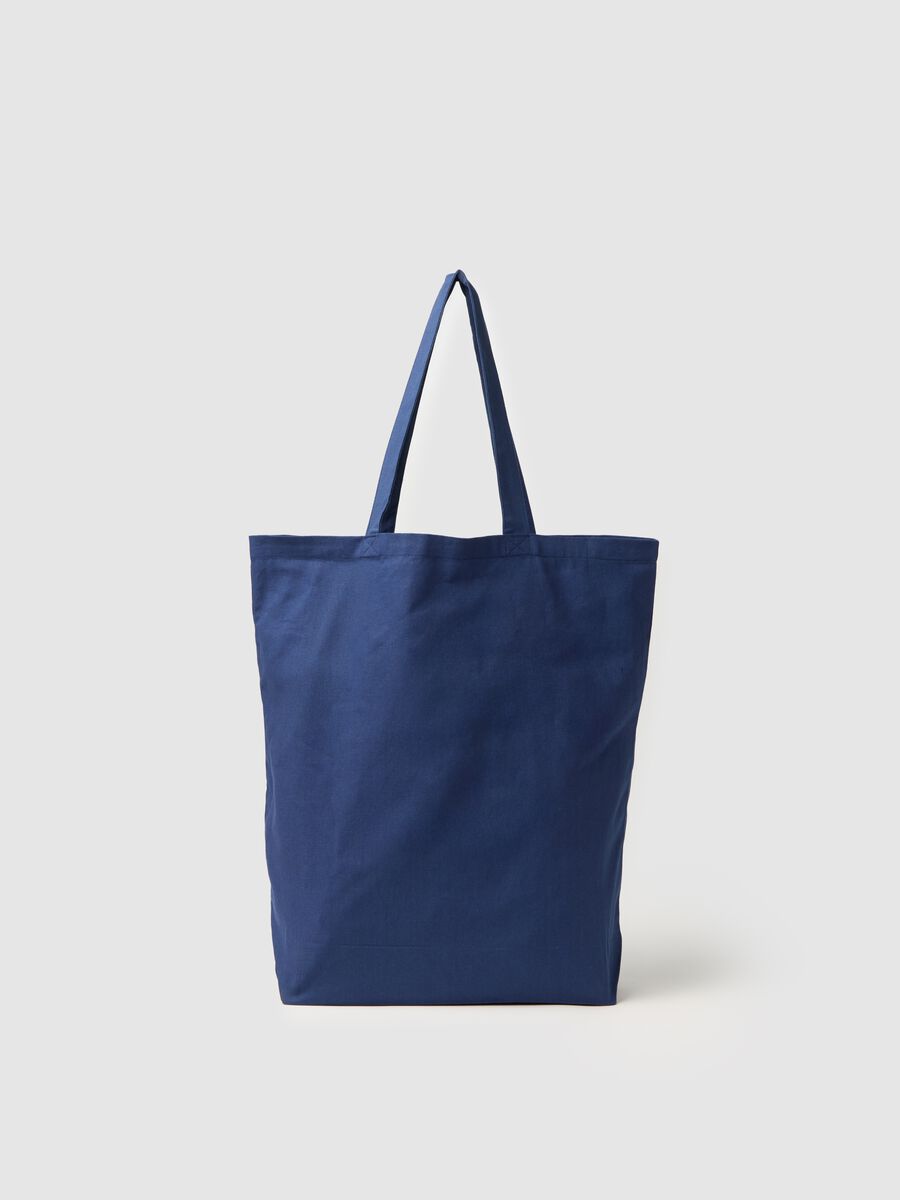 Men's Blue Pure Cotton Shopper Bag with Print_1