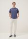 Regular fit blue pure cotton T-shirt_0