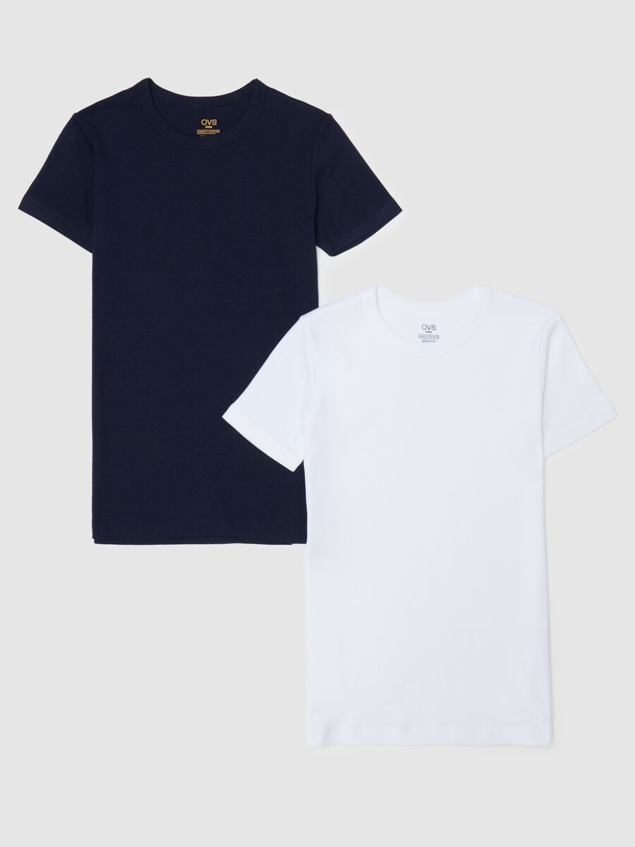 Bipack t-shirt intime in cotone tinta unita_0