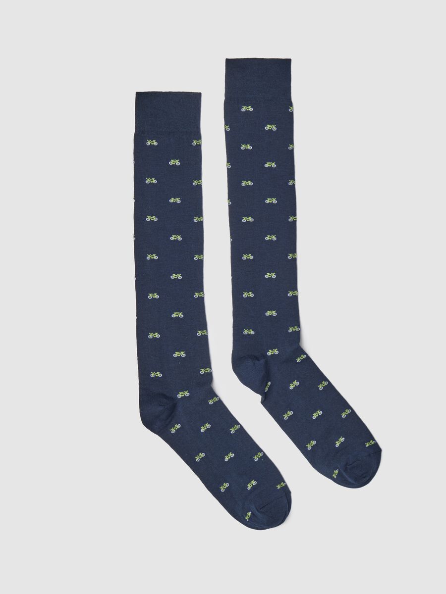 Long stretch viscose socks with design_0