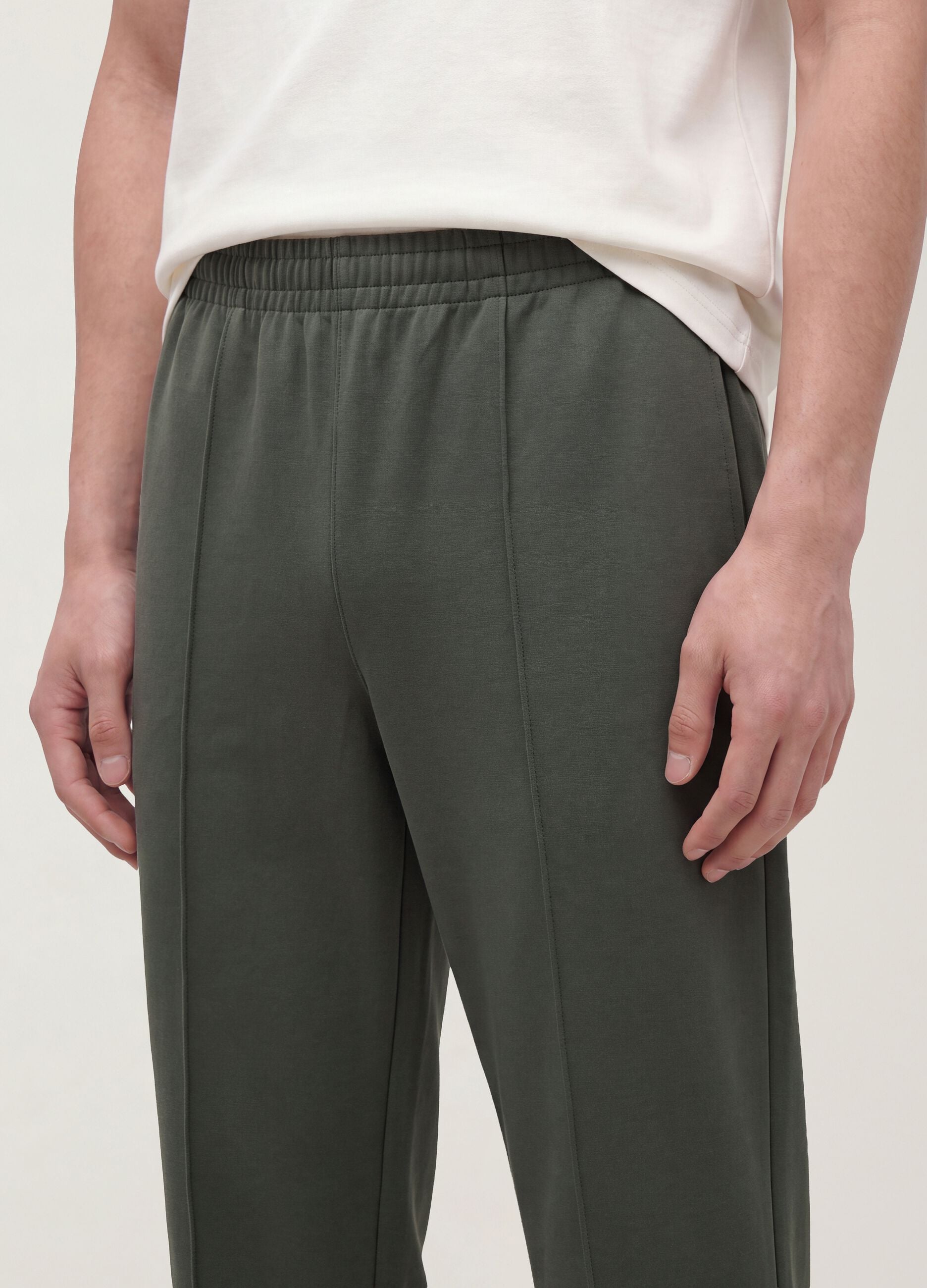 Green relaxed-fit stretch joggers