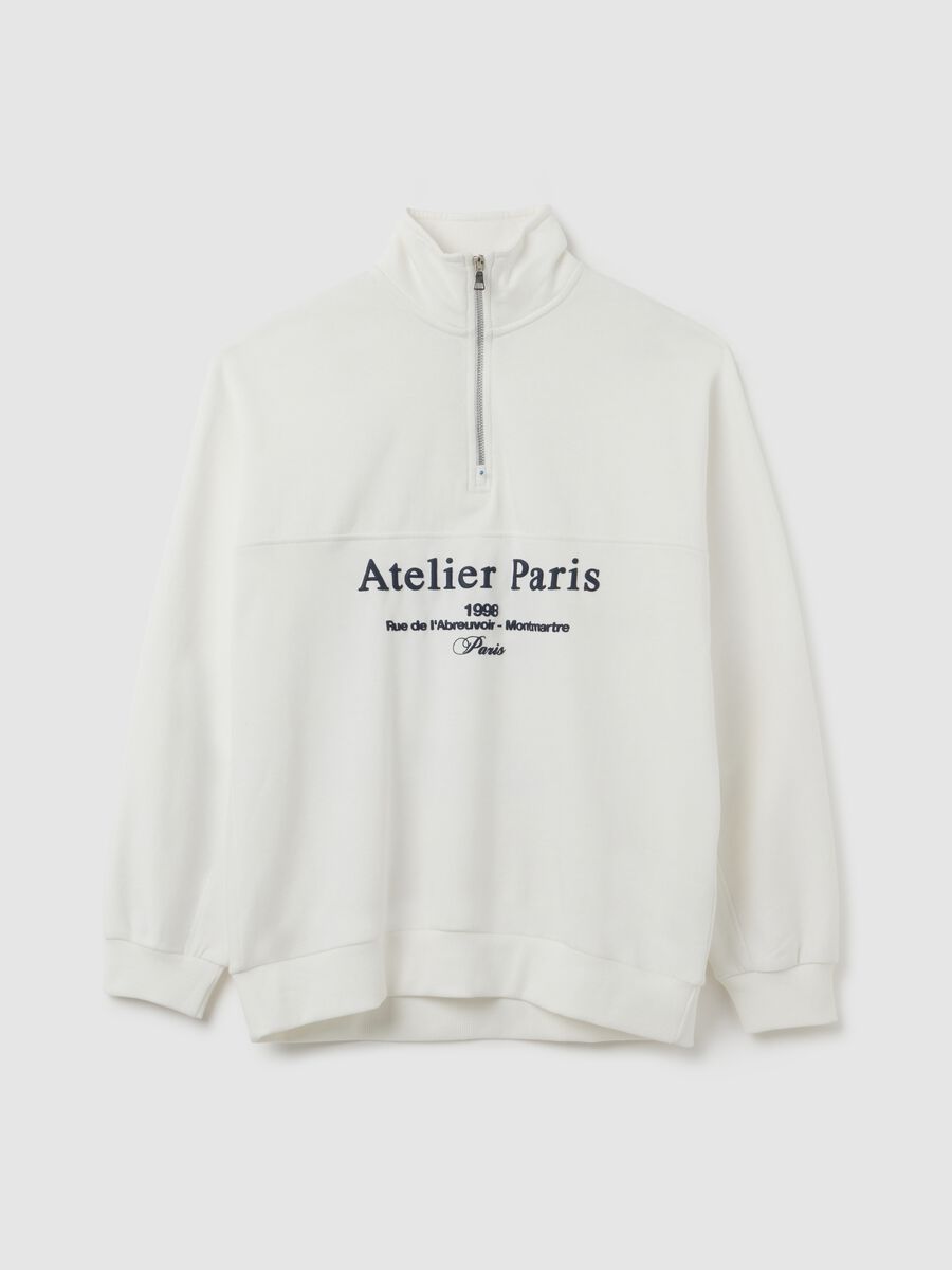 White Half-Zip Sweater_0