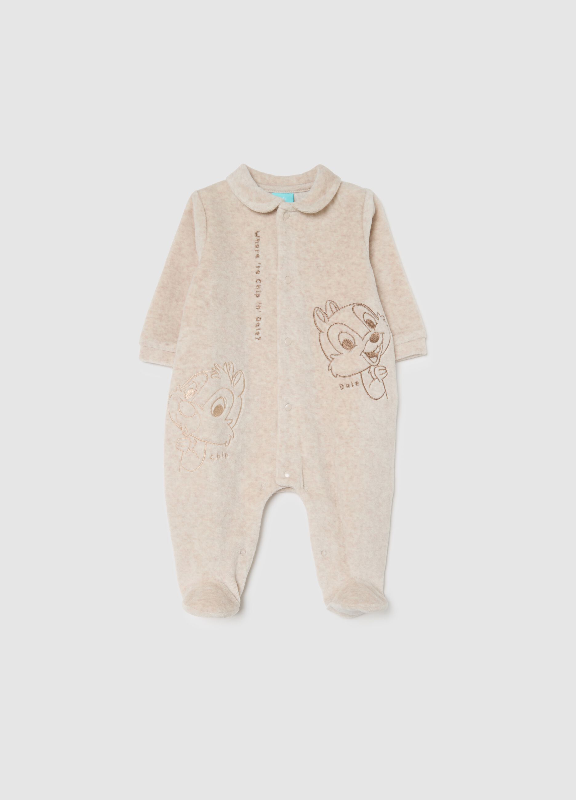 Beige Velour Onesie
