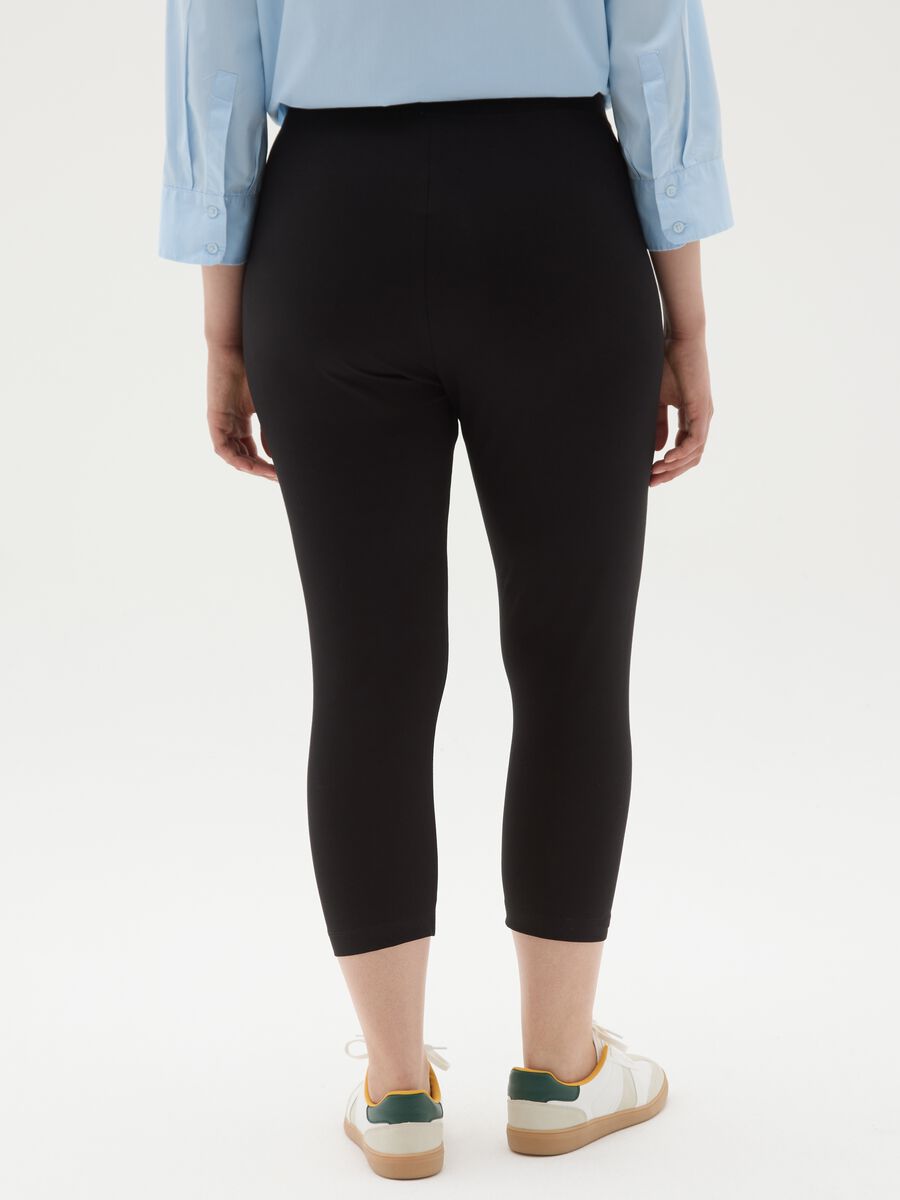 Women's black skinny stretch cotton leggings_2