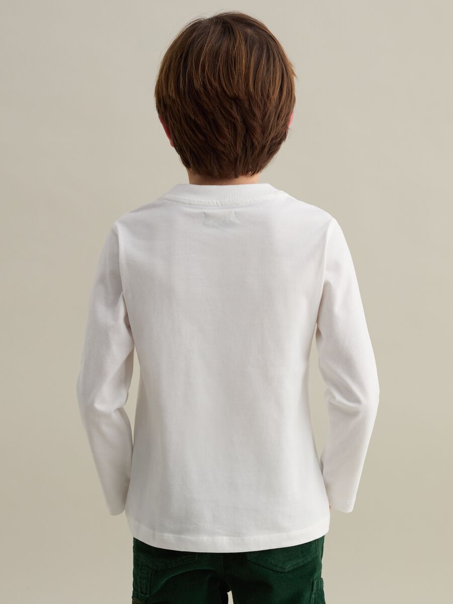 Long-sleeved T-shirt with tiger and logo patch_1