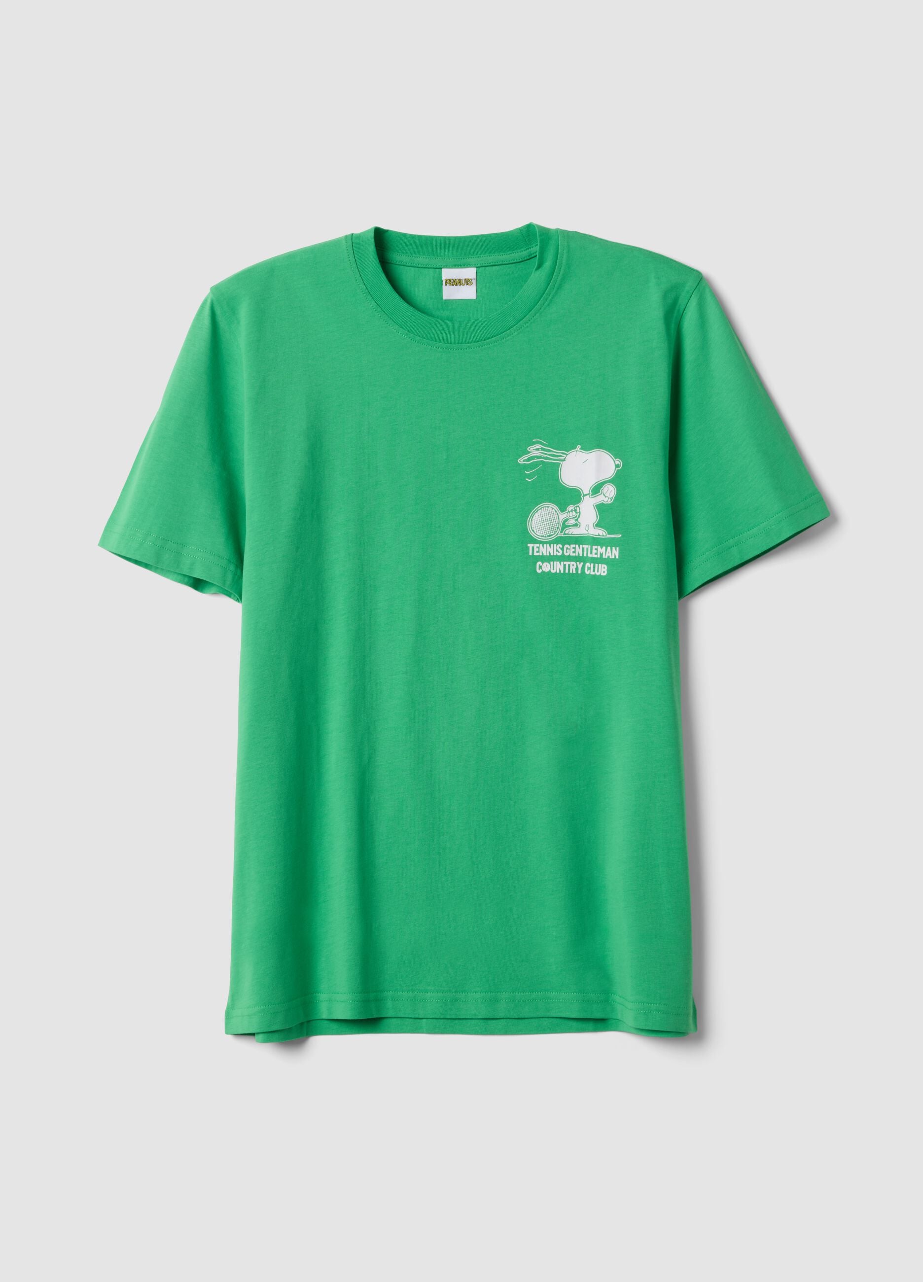 Green pure cotton short-sleeve T-shirt