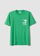 Green pure cotton short-sleeve T-shirt_0