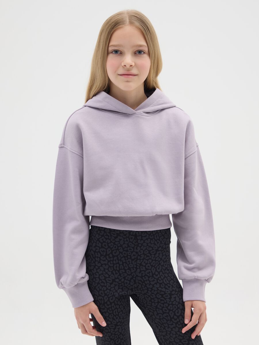 Felpa da ragazza in puro cotone viola regular fit_0