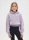 Girls' purple cotton hoodie with regular fit_0