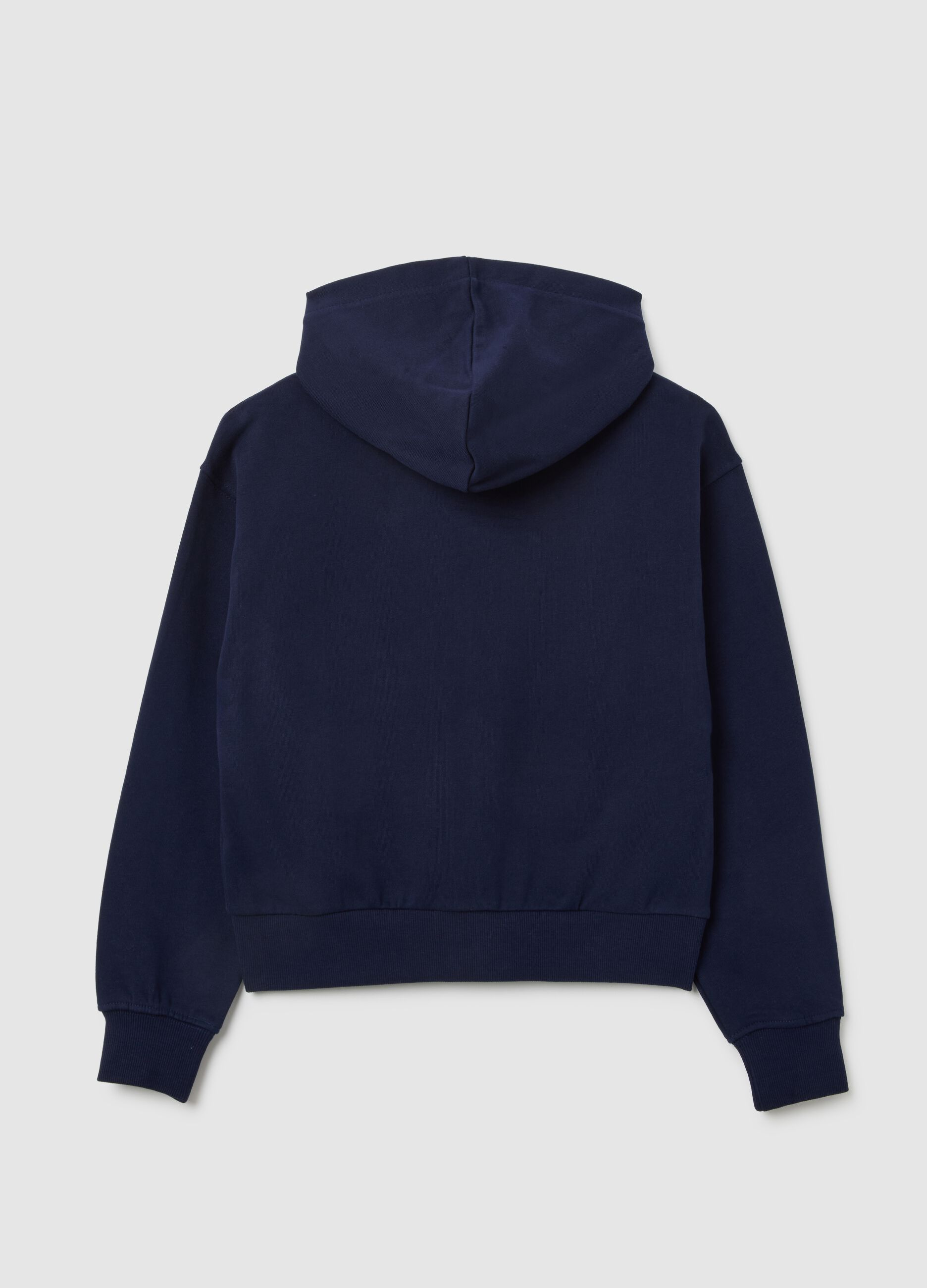 Girls' blue regular fit pure cotton sweatshirt