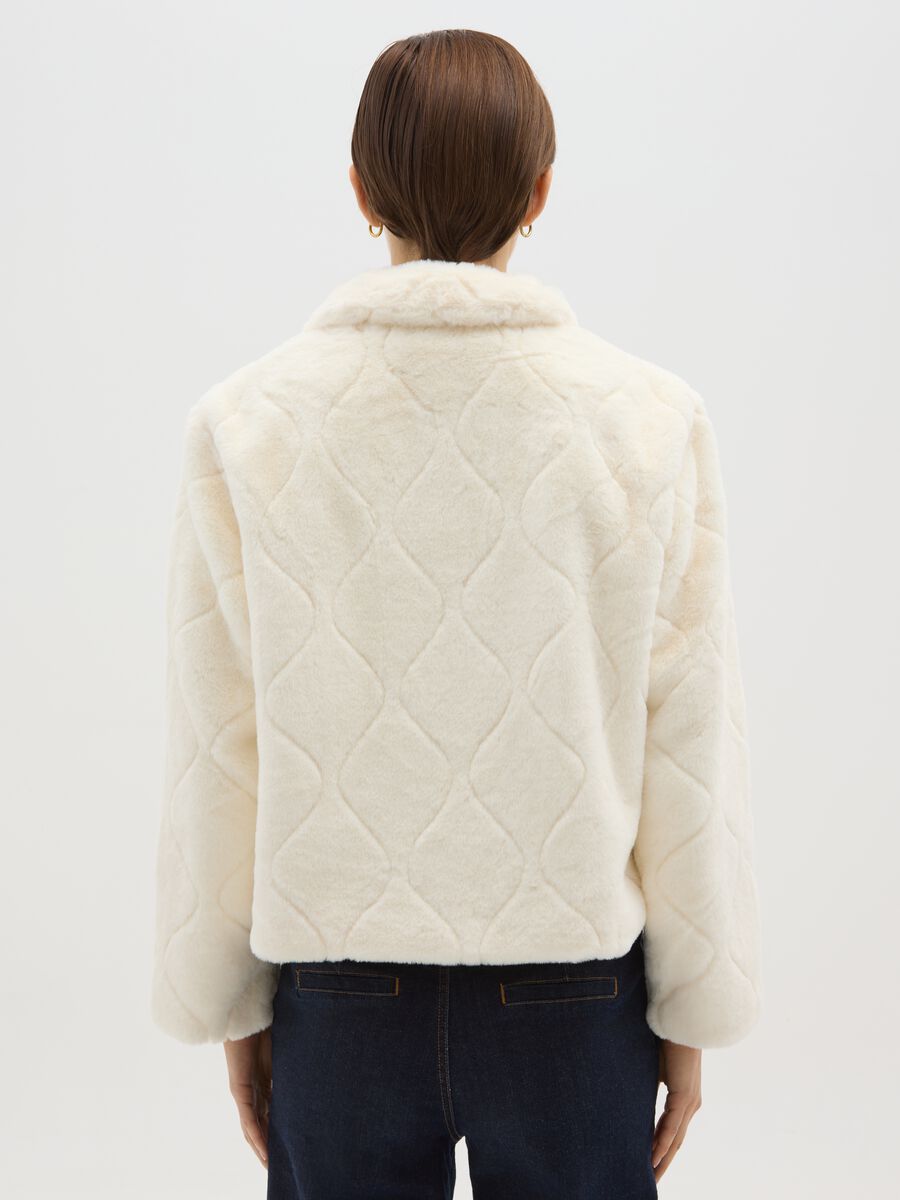 White regular fit jacket with zip_2