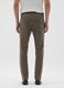 Green Stretch Cotton Regular Fit Trousers_2