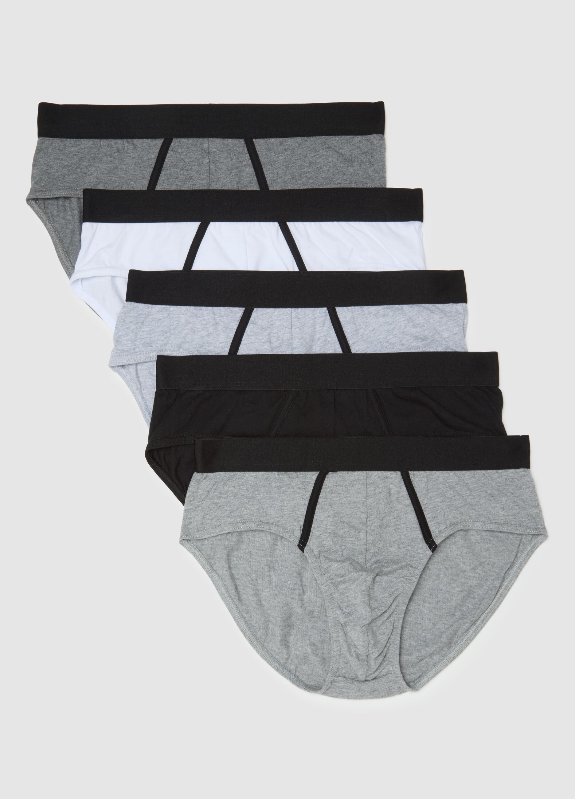 Regular fit pure cotton grey multipack briefs