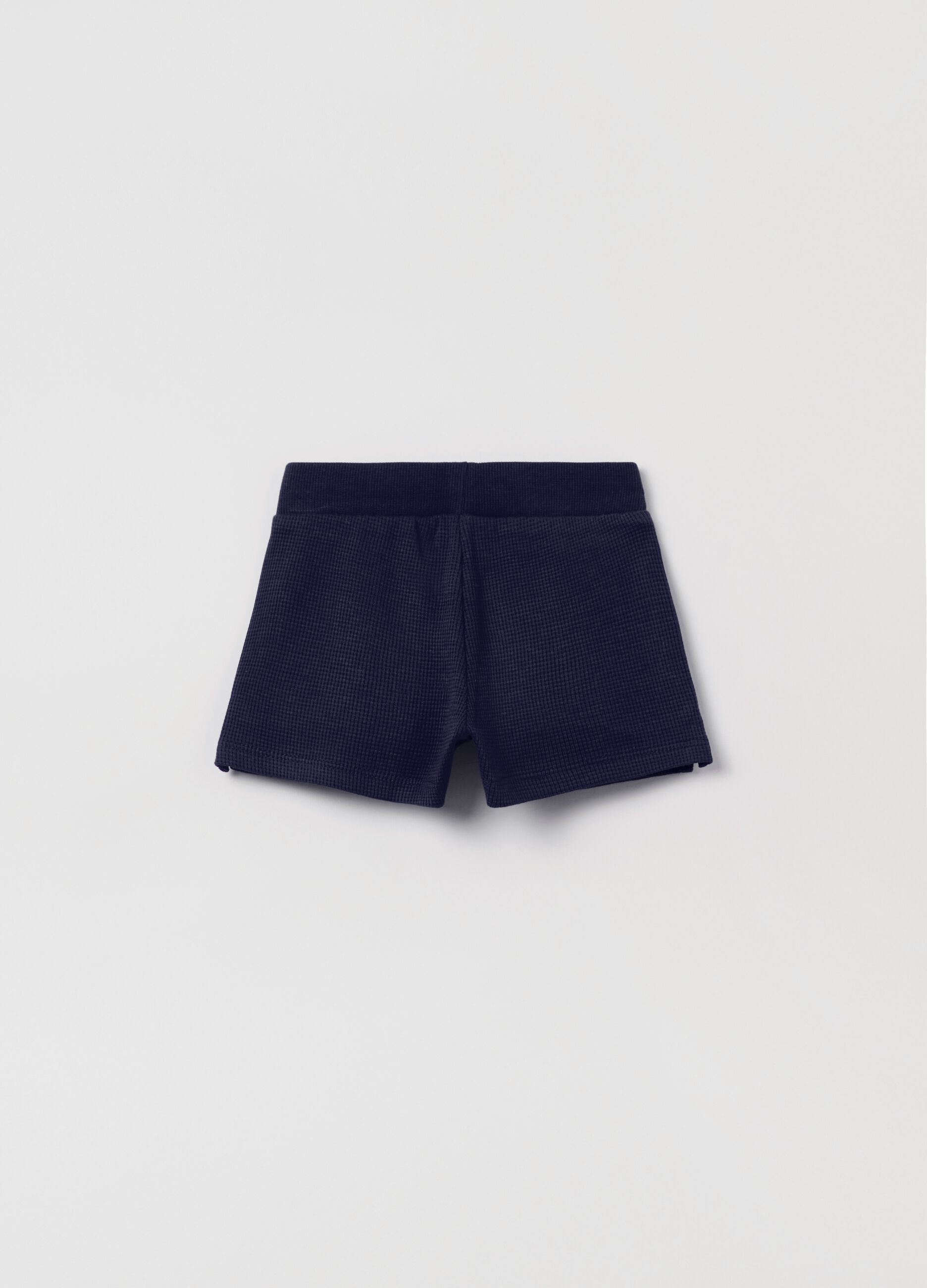 Shorts in cotone trama waffle_1