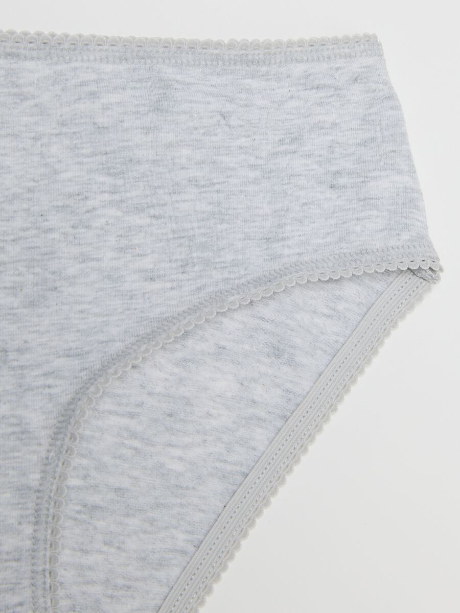 Mutandine grigie da bambina in cotone elasticizzato regular fit_2