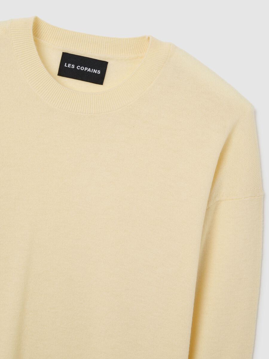 Regular fit pure wool yellow jumper_5