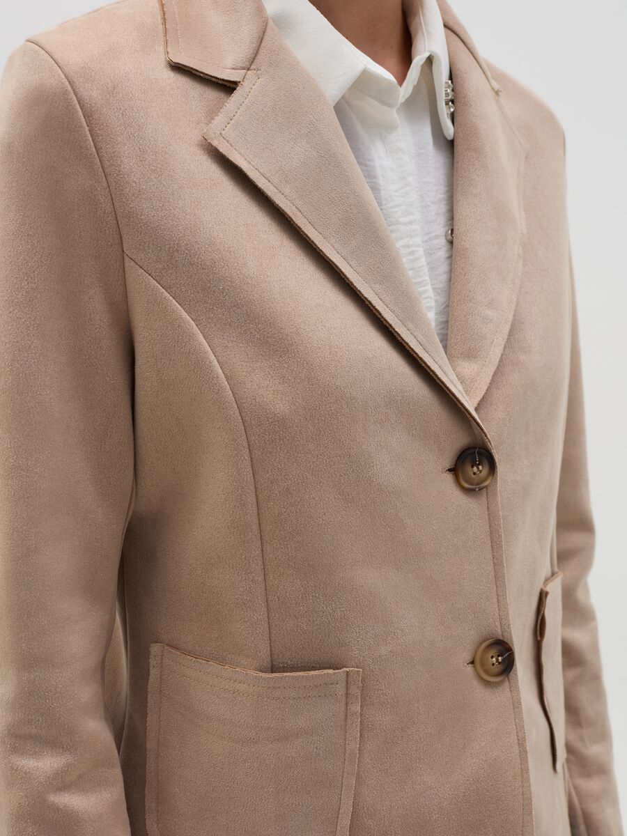 Single-breasted suede blazer_2