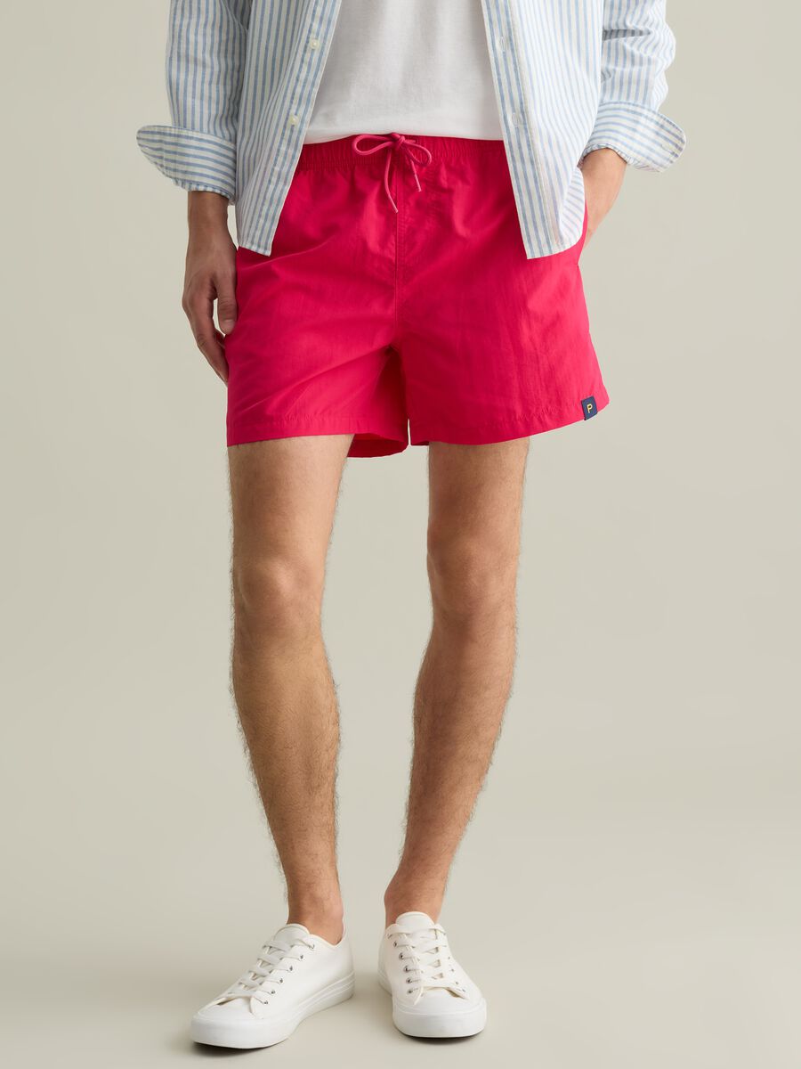 Men’s regular-fit swim boxers in pink blend with elastic waist_1