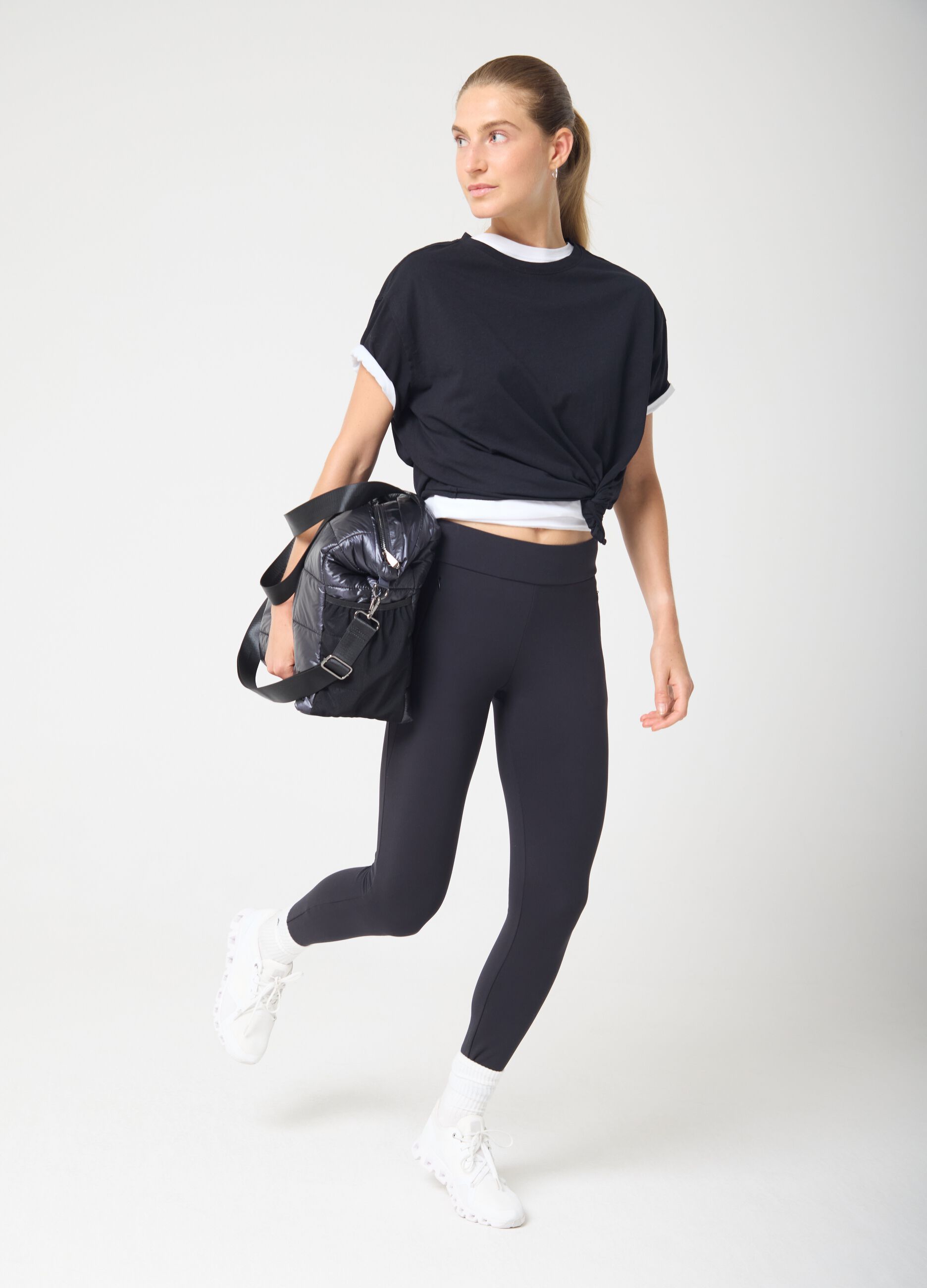 Black sports cotton T-shirt ALTAVIA STUDIO