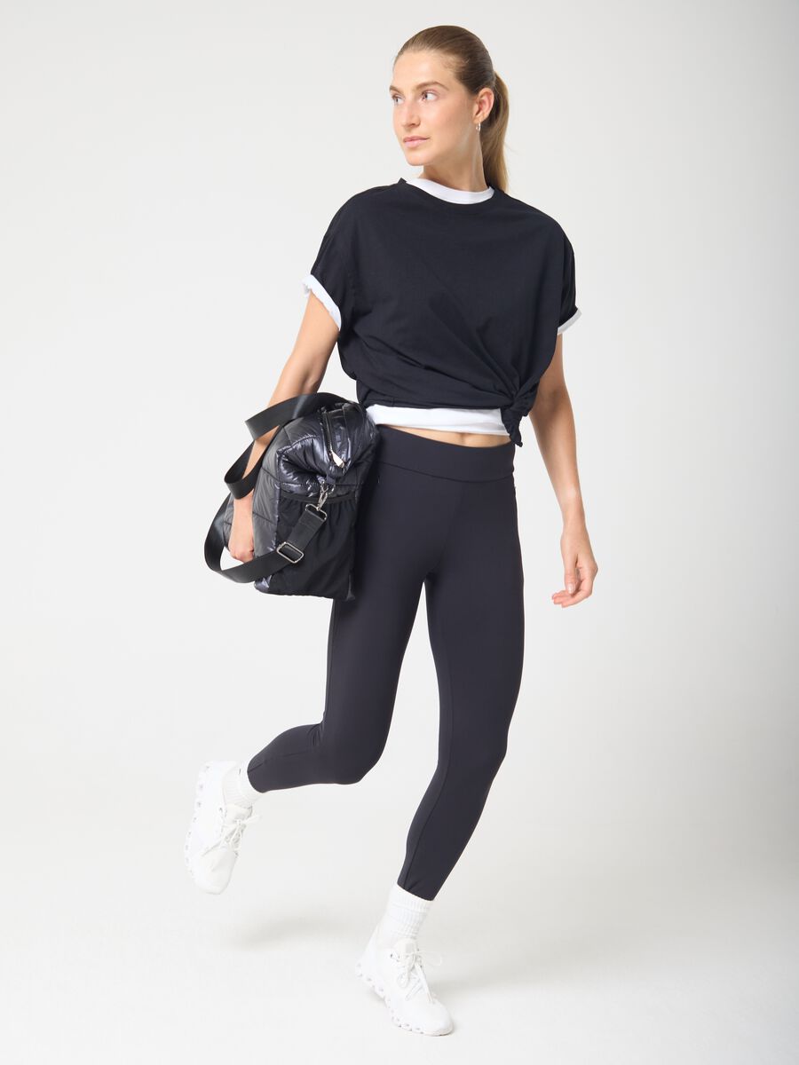 Black sports cotton T-shirt ALTAVIA STUDIO_0