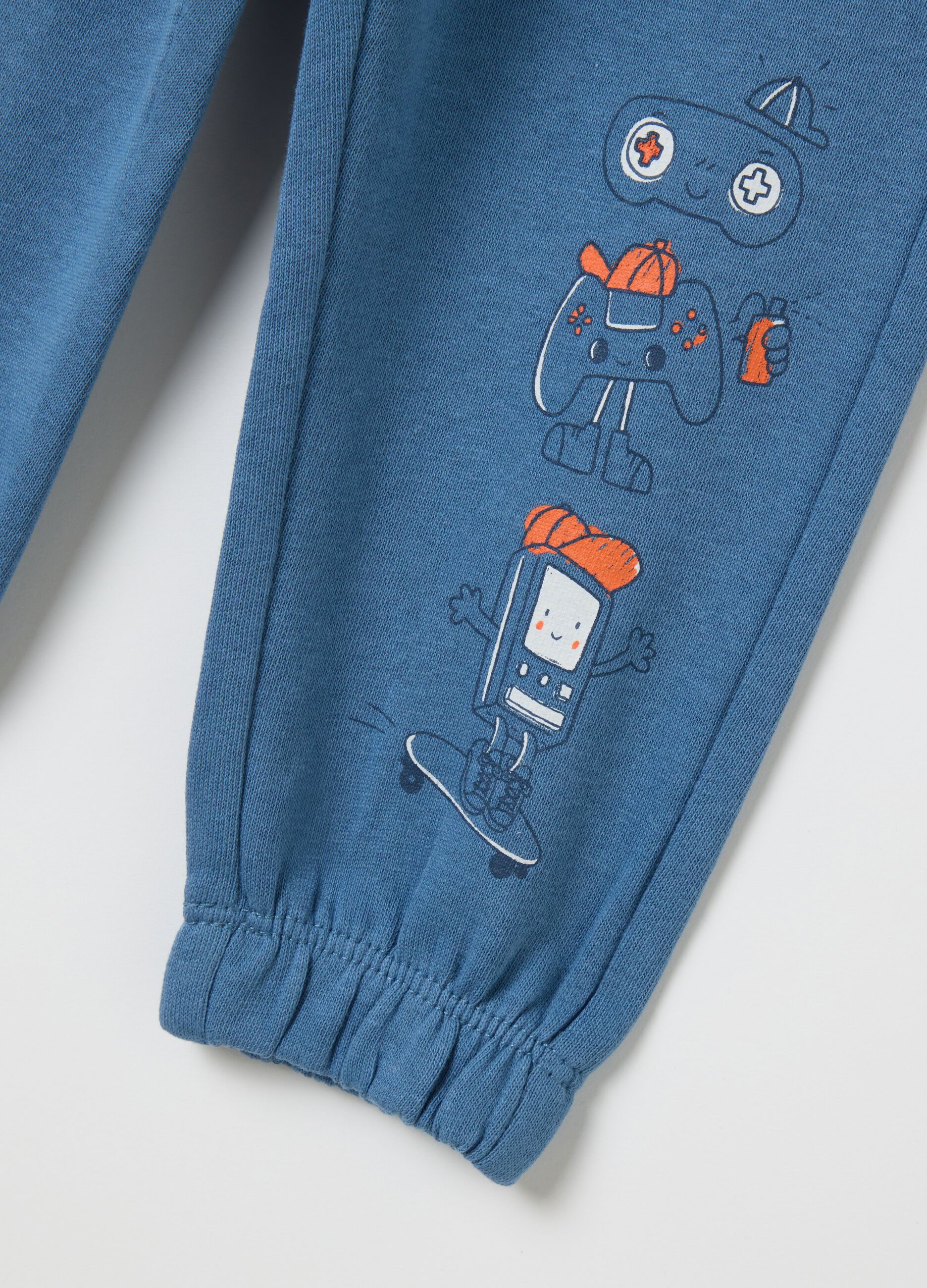 Children's turquoise cotton jogger trousers