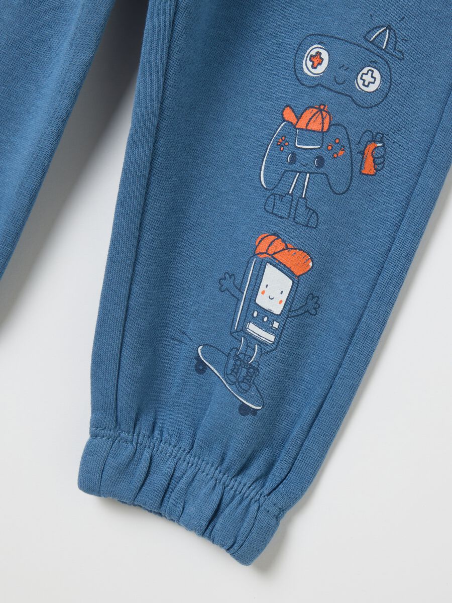 Children's turquoise cotton jogger trousers_3