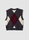 Grey jacquard wool-blend crew-neck gilet, regular fit_6