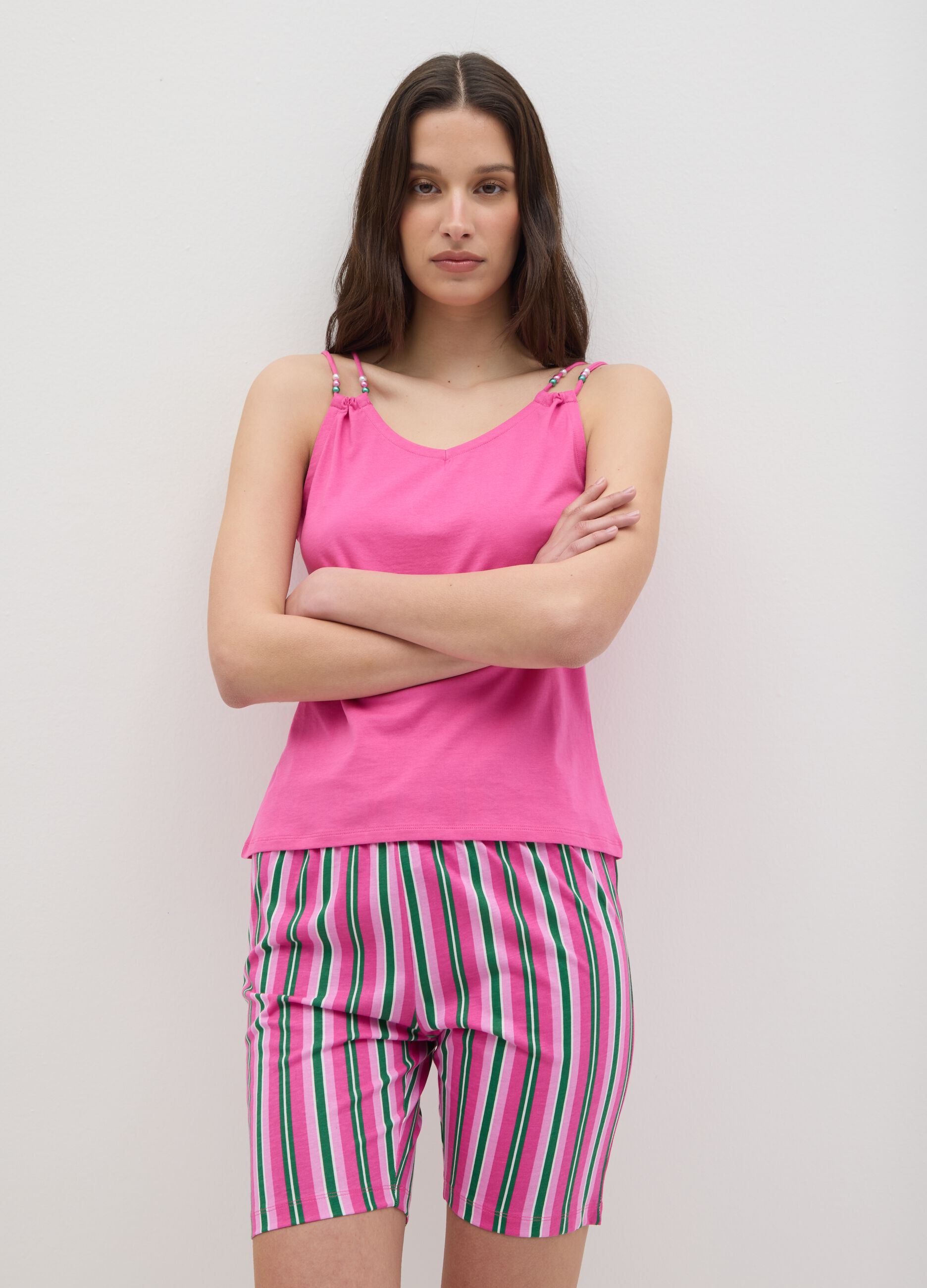 Pigiama estivo da donna in puro cotone multicolor