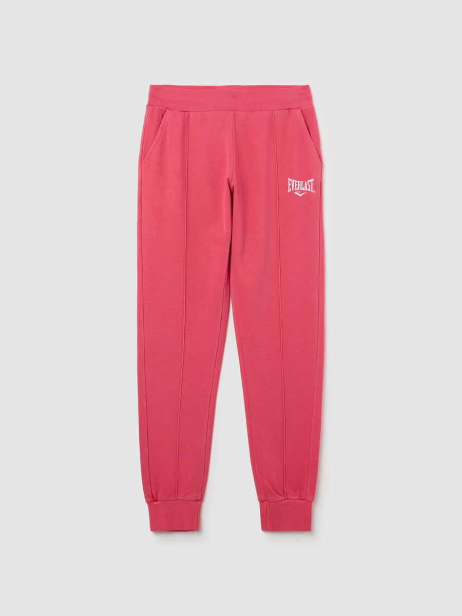 Fuchsia joggers with elasticated edging and logo print_4